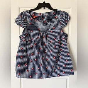 Modcloth Womens Blouse with Strawberry Design